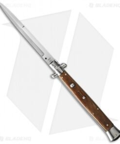 SKM 13" Italian Stiletto Automatic Knife Staminawood (5.7" Satin Bayonet)