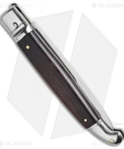 Alternative view of SKM 9.5" Fancy Lever Lock Automatic Knife Dark Wood (4" Satin Bayo)