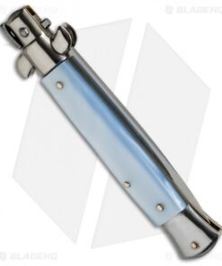 Alternative view of SKM 9" Italian Stiletto Automatic Knife Light Blue Pearlex (4" Satin Flat)