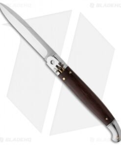 SKM 9.5" Fancy Lever Lock Automatic Knife Palisander Wood (4" Satin Bayo)
