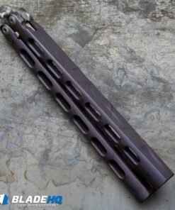 Alternative view of Snody Knives Custom Highroller Balisong Butterfly Knife Purple Ti (5" Satin/SW)