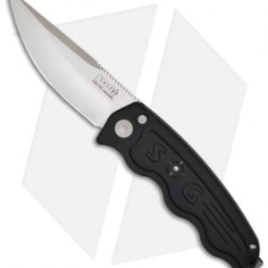 SOG-TAC Automatic Knife Clip Point Black Aluminum (3.5" Satin) ST-01