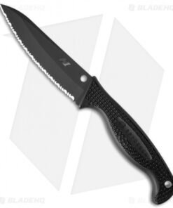 Spyderco Aqua Salt Fixed Blade Dive Knife (4.69" Black Full Serr) FB23SBBK