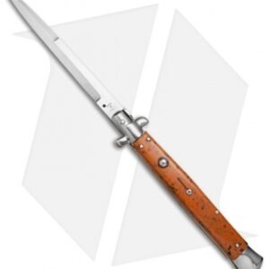 SKM 13" Italian Stiletto Automatic Knife Coral Acrylic (5.7" Satin Bayo)