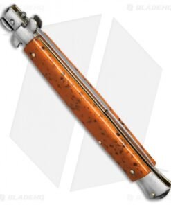 Alternative view of SKM 13" Italian Stiletto Automatic Knife Coral Acrylic (5.7" Satin Flat)
