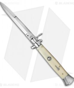 AGA Campolin 15" Ring Pull Automatic Italian Stiletto Sim Ivory (7" Satin Bayo)