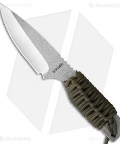 Strider Model SA-L Fixed Blade Knife OD Green Cord Wrap (4" Stonewash)
