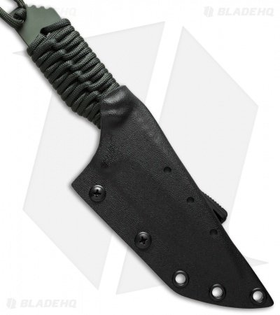 Strider Model SA-L Fixed Blade Knife OD Green Cord Wrap (4" OD Green) - Image 2