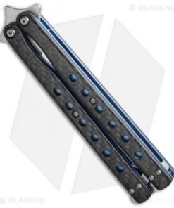 Alternative view of Terry Guinn Custom Balisong Carbon Fiber / Blue Ti (4.5" Satin) #82