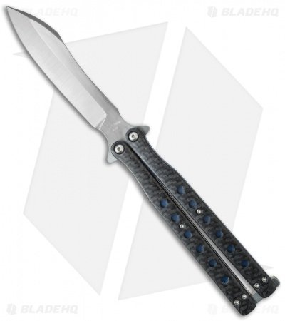 Terry Guinn Custom Balisong Carbon Fiber / Blue Ti (4.5" Satin) #82