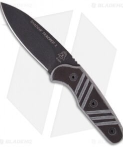 TOPS Knives Shadow Tracker Fixed Blade Knife (4.125" Black Plain) SHA-02