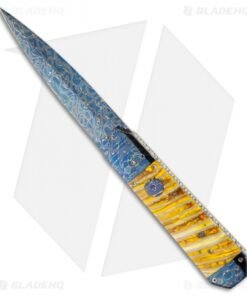 Rainy Vallotton Custom Coffin Dagger Blade Automatic Knife (4.15" Damascus)