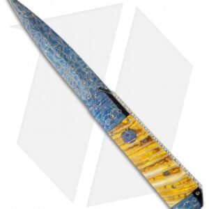 Rainy Vallotton Custom Coffin Dagger Blade Automatic Knife (4.15" Damascus)