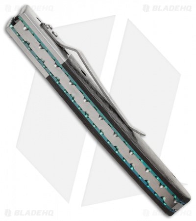 Rainy & Cory Vallotton Freedom Fighter D/A Automatic Knife Green (4" Satin) - Image 3