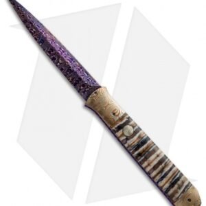 Rainy Vallotton Custom Icepick Automatic Knife Mammoth Molar (Damascus)