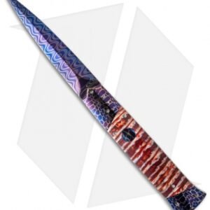 Rainy Vallotton Custom Vendetta Automatic Knife Red Molar (4.25" Damascus)