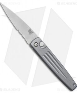 Vintage Benchmade 1000S Auto Spike Automatic Knife Pewter (3.6" Satin Serr)