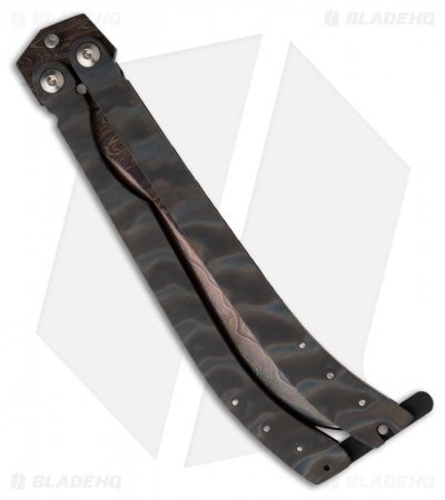 Reese Weiland Toxic Persian Balisong Titanium Butterfly Knife (Damascus) - Image 2