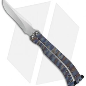 Reese Weiland Toxic Persian Balisong Butterfly Knife Carved Heated Titanium