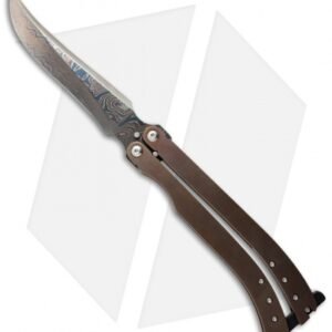 Reese Weiland Toxic Persian Balisong Butterfly Knife Smooth Titanium (Damascus)